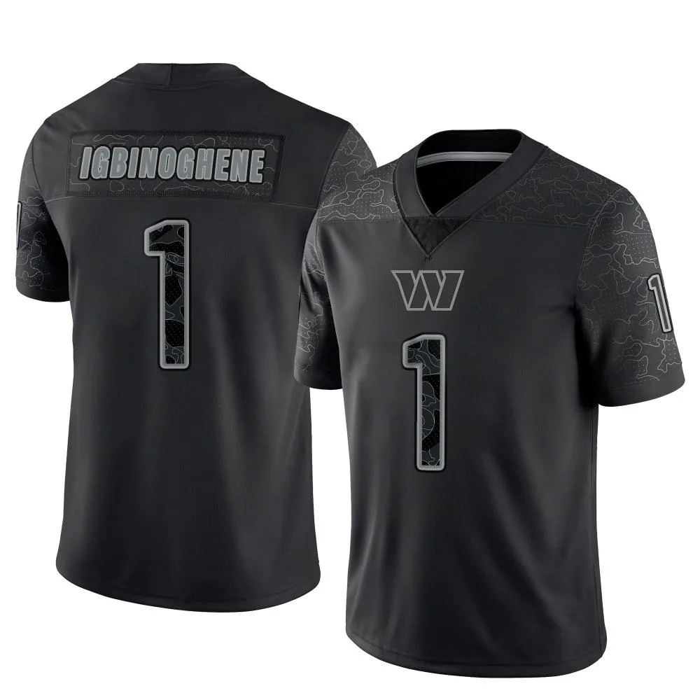 Men's Washington Commanders Noah Igbinoghene Nike Reflective Limited Black Jersey Men's Washington Commanders Noah Igbinoghene Nike Reflective Limited Black Jersey