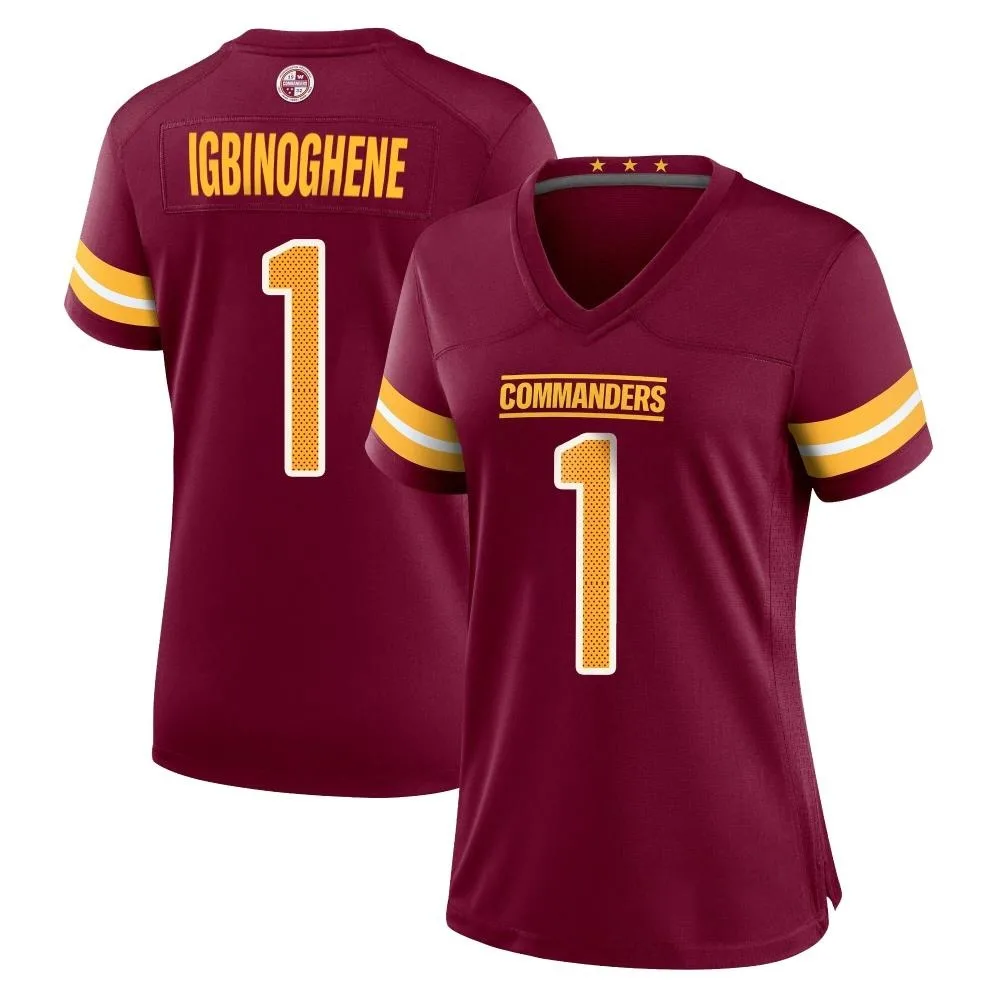 Women's Washington Commanders Noah Igbinoghene Nike Burgundy Game Jersey Women's Washington Commanders Noah Igbinoghene Nike Burgundy Game Jersey