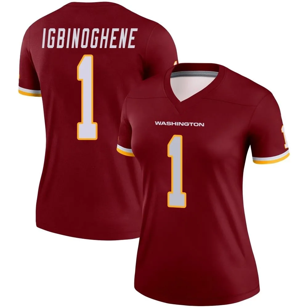 Women's Washington Commanders Noah Igbinoghene Nike Burgundy Legend Jersey Women's Washington Commanders Noah Igbinoghene Nike Burgundy Legend Jersey