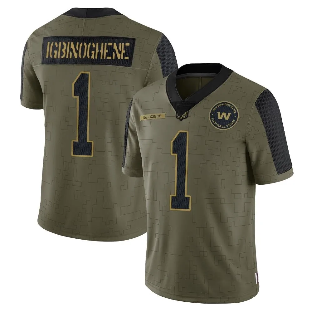 Youth Washington Commanders Noah Igbinoghene Nike 2021 Salute To Service Limited Olive Jersey Youth Washington Commanders Noah Igbinoghene Nike 2021 Salute To Service Limited Olive Jersey