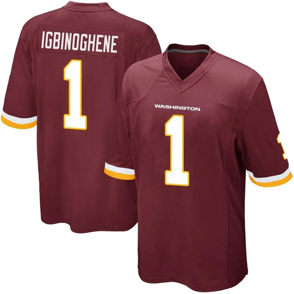 Youth Washington Commanders Noah Igbinoghene Nike Burgundy Team Color Game Jersey Youth Washington Commanders Noah Igbinoghene Nike Burgundy Team Color Game Jersey