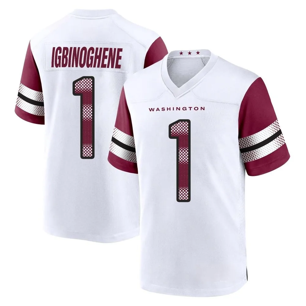 Youth Washington Commanders Noah Igbinoghene Nike Game White Jersey Youth Washington Commanders Noah Igbinoghene Nike Game White Jersey