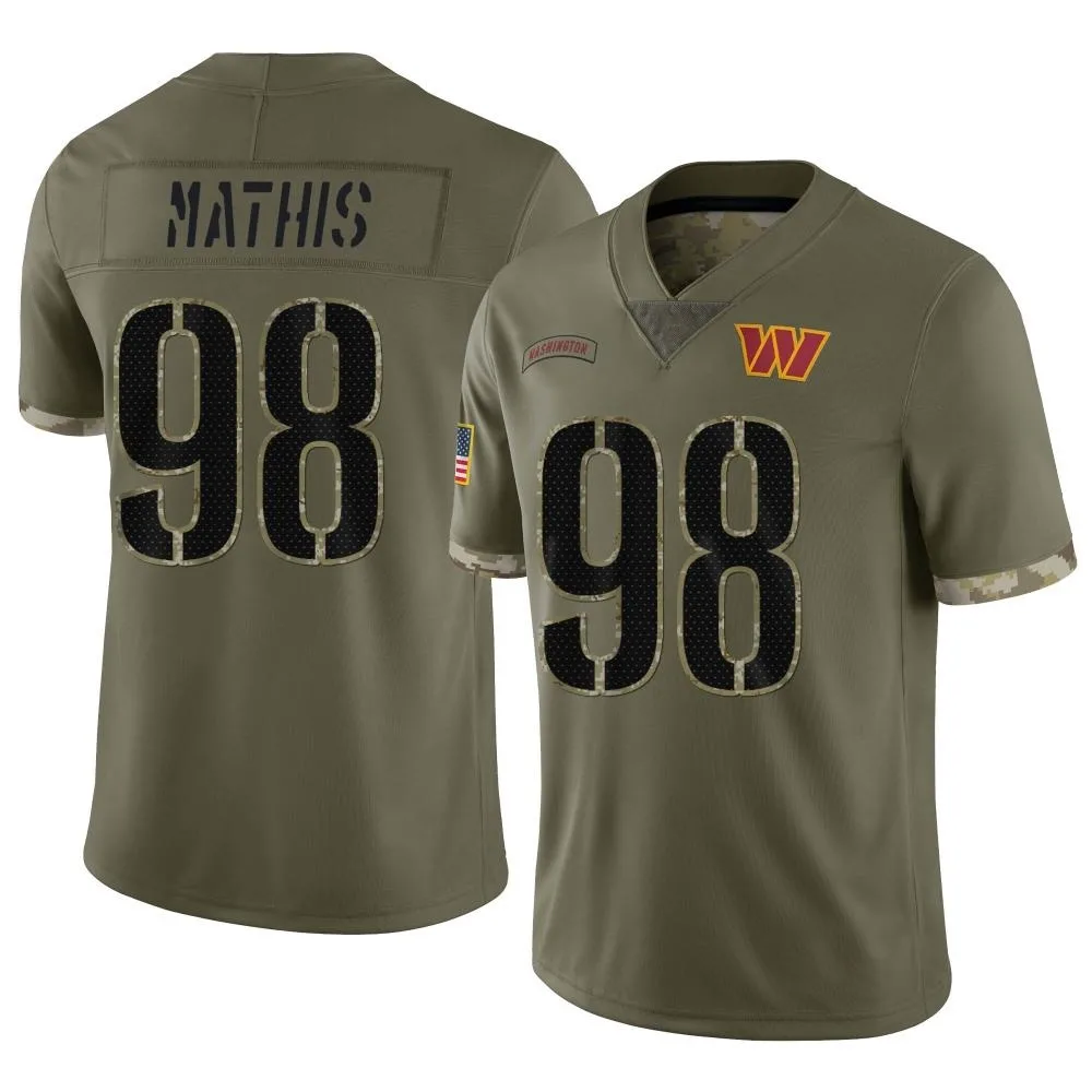 Youth Washington Commanders Phidarian Mathis Nike 2022 Salute To Service Limited Olive Jersey Youth Washington Commanders Phidarian Mathis Nike 2022 Salute To Service Limited Olive Jersey