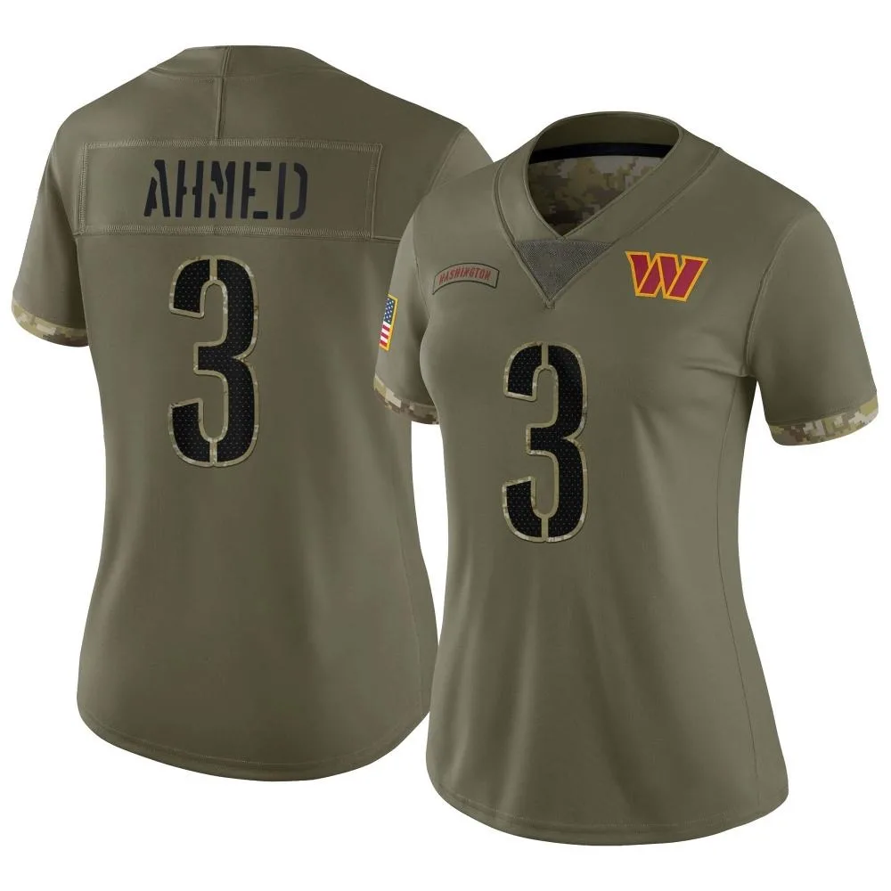 Women's Washington Commanders Ramiz Ahmed Nike 2022 Salute To Service Limited Olive Jersey Women's Washington Commanders Ramiz Ahmed Nike 2022 Salute To Service Limited Olive Jersey