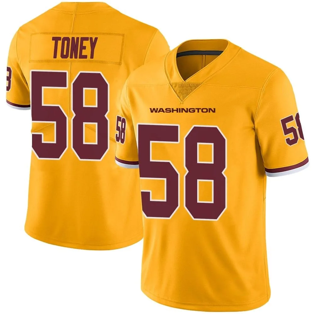 Men's Washington Commanders Shaka Toney Nike Color Rush Limited Gold Jersey Men's Washington Commanders Shaka Toney Nike Color Rush Limited Gold Jersey