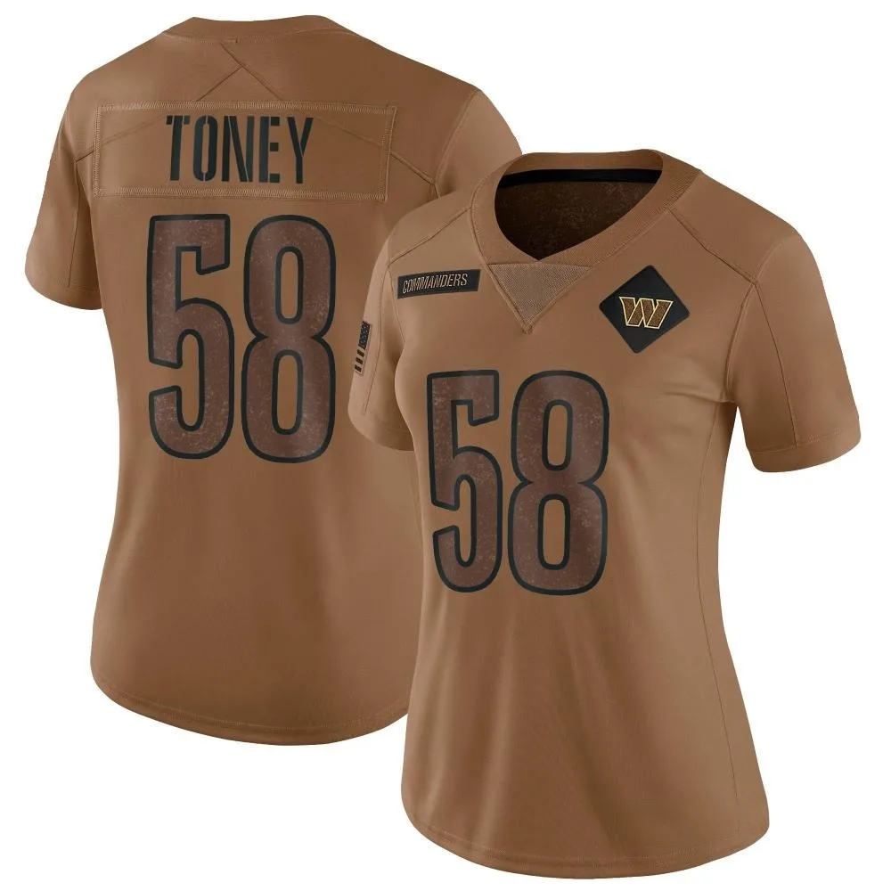 Women's Washington Commanders Shaka Toney Nike 2023 Salute To Service Limited Brown Jersey Women's Washington Commanders Shaka Toney Nike 2023 Salute To Service Limited Brown Jersey