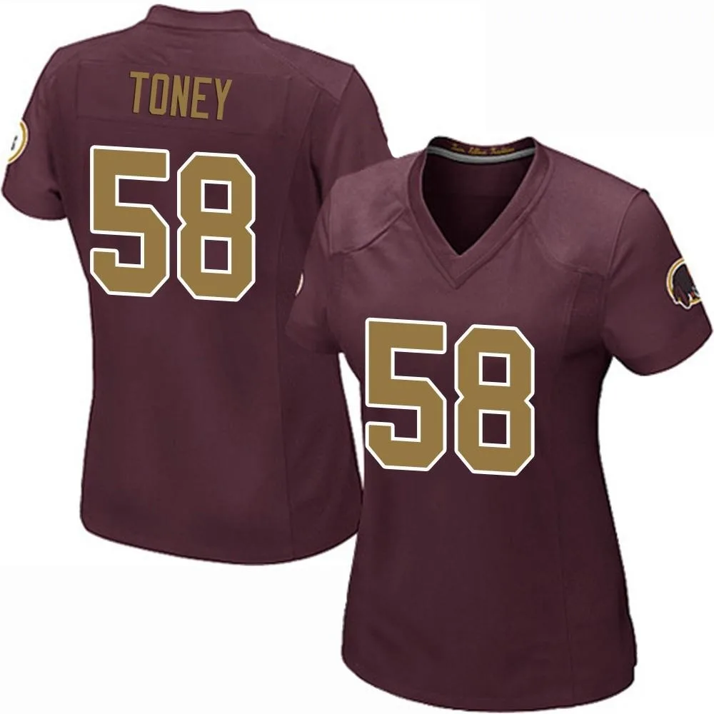 Women's Washington Commanders Shaka Toney Nike Burgundy Alternate Game Jersey Women's Washington Commanders Shaka Toney Nike Burgundy Alternate Game Jersey