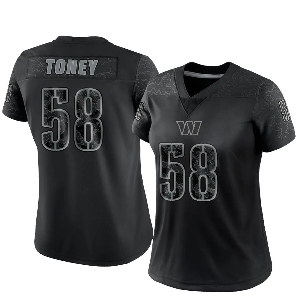Women's Washington Commanders Shaka Toney Nike Reflective Limited Black Jersey Women's Washington Commanders Shaka Toney Nike Reflective Limited Black Jersey