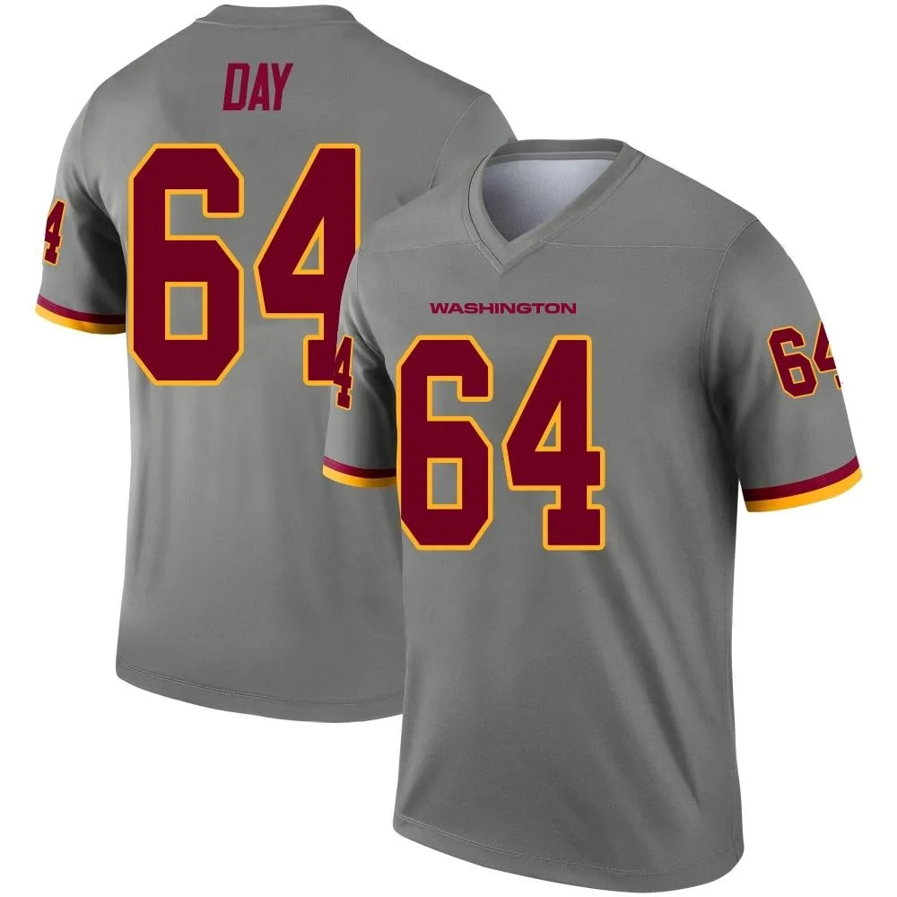 Men's Washington Commanders Sheldon Day Nike Inverted Legend Gray Jersey Men's Washington Commanders Sheldon Day Nike Inverted Legend Gray Jersey