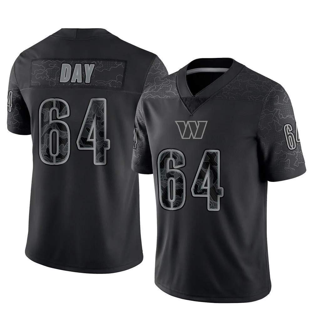 Men's Washington Commanders Sheldon Day Nike Reflective Limited Black Jersey Men's Washington Commanders Sheldon Day Nike Reflective Limited Black Jersey
