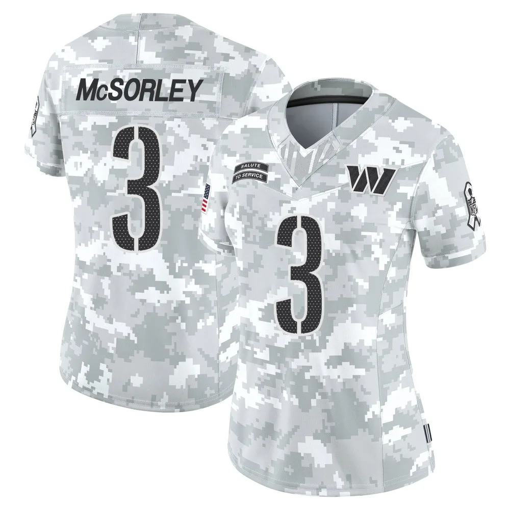 Women's Washington Commanders Trace Mcsorley Nike 2024 Salute to Service Limited Arctic Camo Jersey Women's Washington Commanders Trace Mcsorley Nike 2024 Salute to Service Limited Arctic Camo Jersey