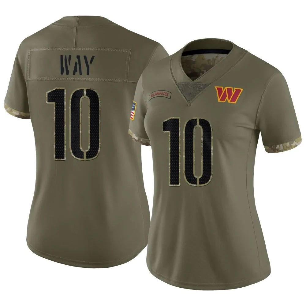 Women's Washington Commanders Tress Way Nike 2022 Salute To Service Limited Olive Jersey Women's Washington Commanders Tress Way Nike 2022 Salute To Service Limited Olive Jersey