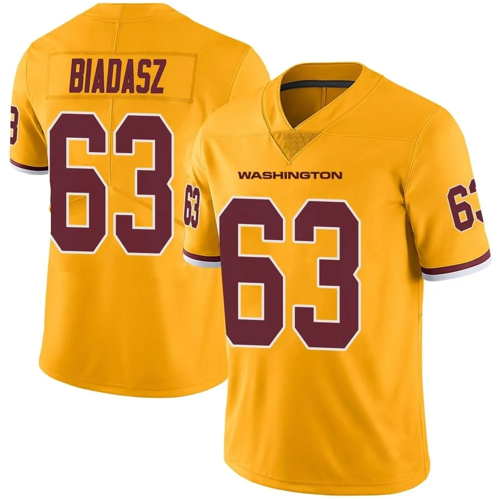 Men's Washington Commanders Tyler Biadasz Nike Color Rush Limited Gold Jersey Men's Washington Commanders Tyler Biadasz Nike Color Rush Limited Gold Jersey