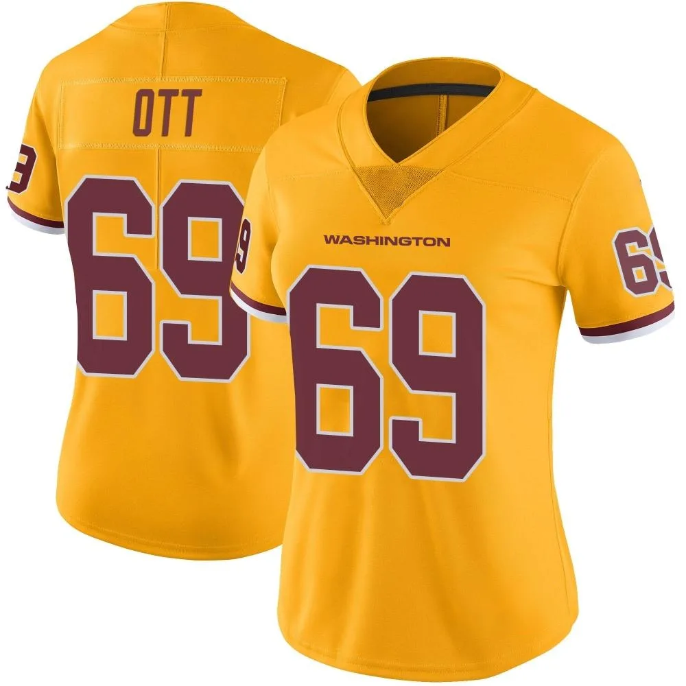Women's Washington Commanders Tyler Ott Nike Color Rush Limited Gold Jersey Women's Washington Commanders Tyler Ott Nike Color Rush Limited Gold Jersey